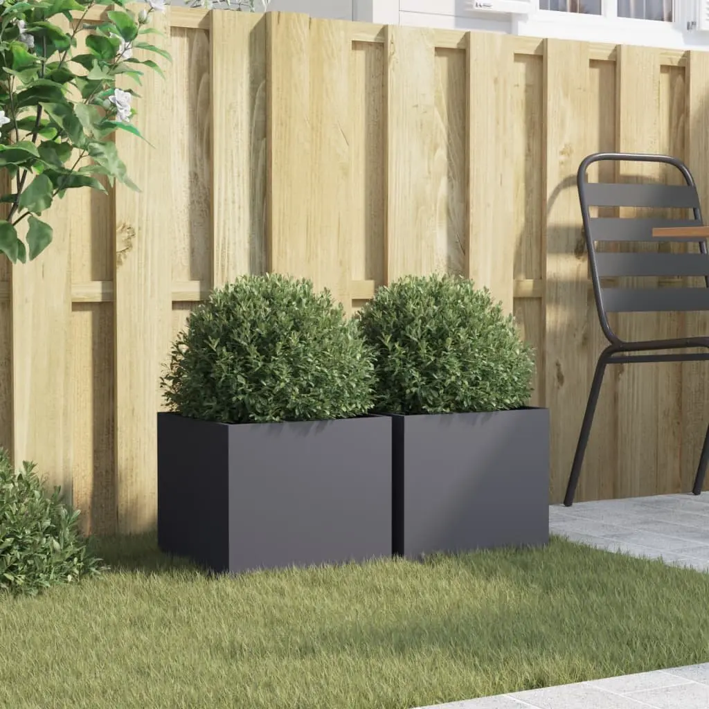 Steel Garden Planters Cold-rolled Steel 32x30x29 cm Anthracite 2 Piece