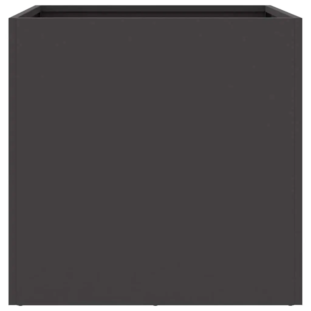 Planter Box Cold-Rolled Steel 42 x 40 x 39 cm Black Garden Flower Pot Outdoor Decorative Container