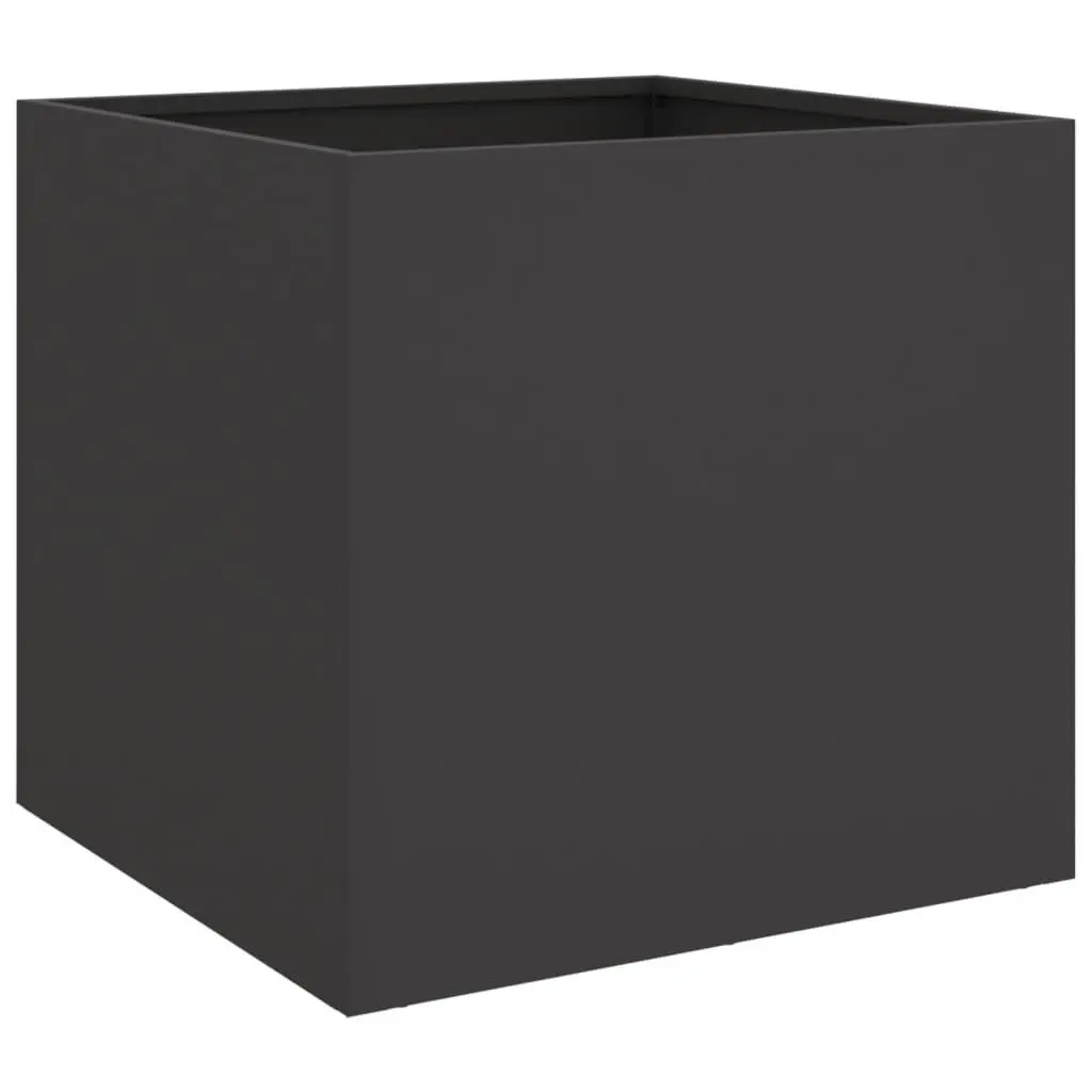 Steel Planters Cold-rolled Steel 42x40x39 cm Black 2 Piece Garden Flower Box