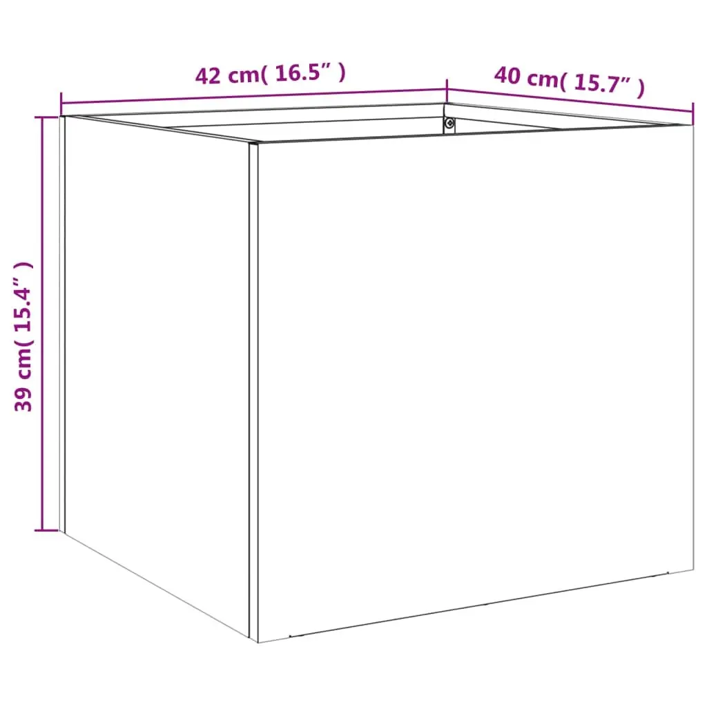Raised Planter Cold-Rolled Steel 42 x 40 x 39 cm White Outdoor Flower Box