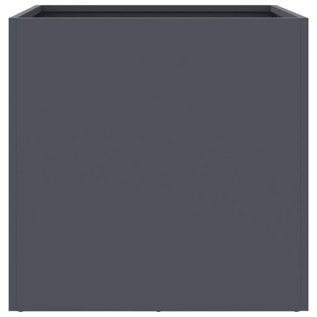 Garden Planter Boxes Anthracite Cold Rolled Steel 42x40x39cm 2 Piece Outdoor Flower Pot
