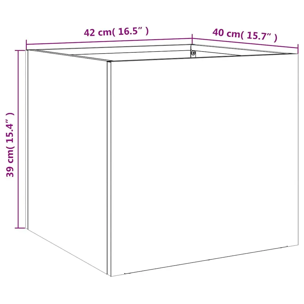 Raised Bed Planter Galvanised Steel 39cm Height 42cm Width 40cm Depth Silver for Balcony Patio Garden Decor