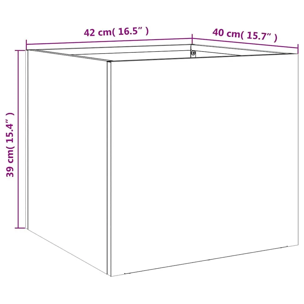 Garden Planters Set of 2 Silver Galvanised Steel Outdoor Pots 42x40x39cm