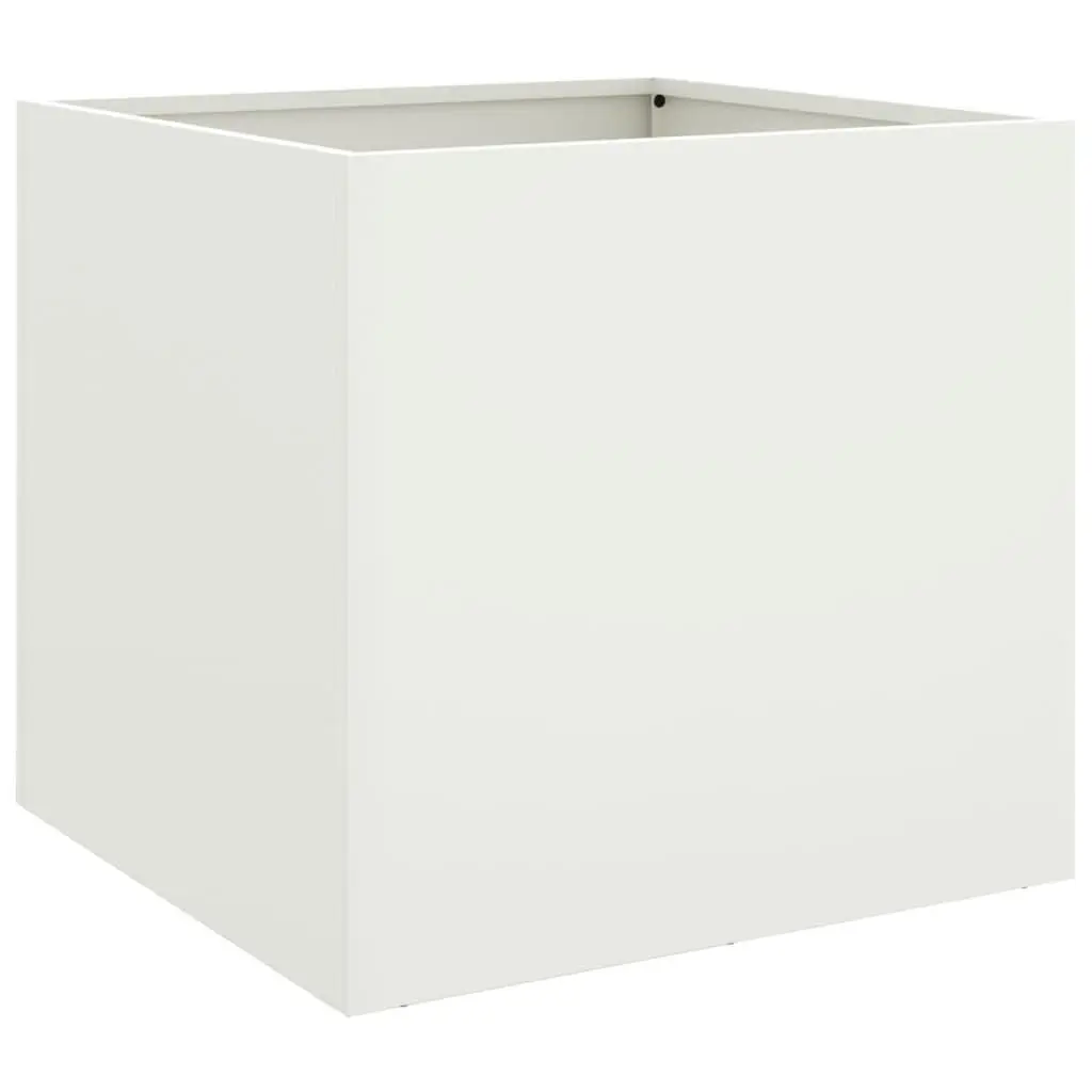 Raised Garden Planter Box White Steel Frame Outdoor Flower Pot Bed Container