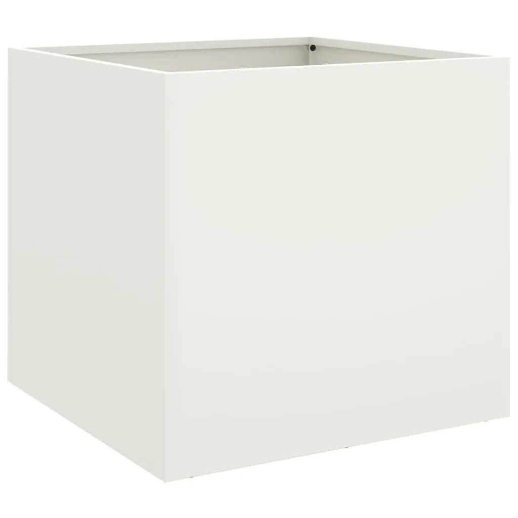 Raised Garden Planter Box White Steel Frame Outdoor Flower Pot Bed Container
