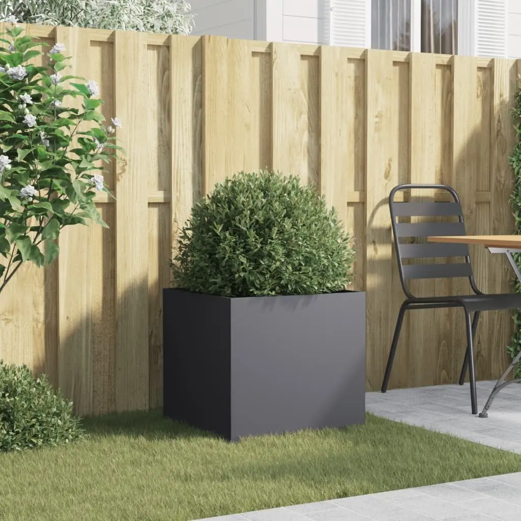 Steel Planter Cold-Rolled Steel 49 x 47 x 46 cm Anthracite Colour Garden Raised Bed Flower Box Decoration Outdoor