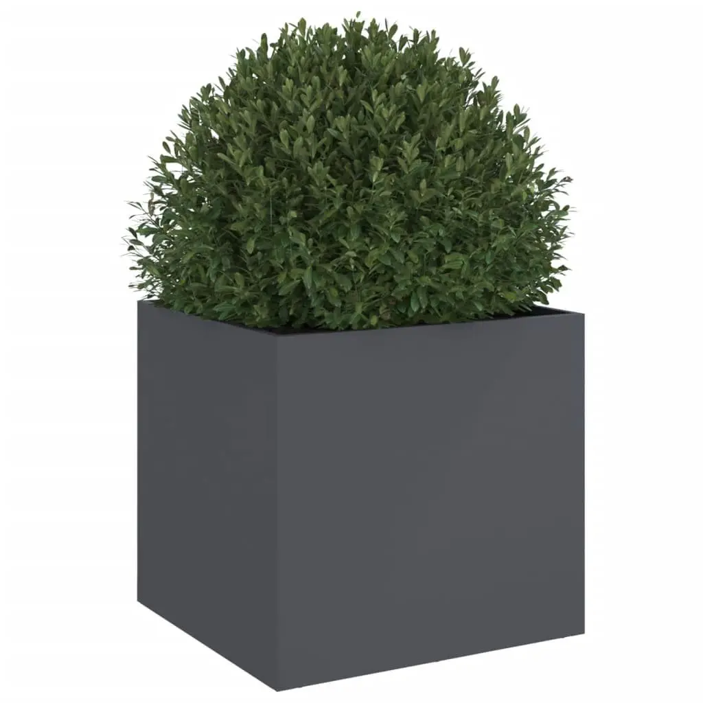 Steel Planter Cold-Rolled Steel 49 x 47 x 46 cm Anthracite Colour Garden Raised Bed Flower Box Decoration Outdoor