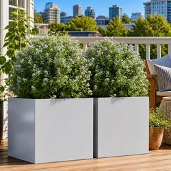 Practical Silver Garden Planters for Any Outdoor Use