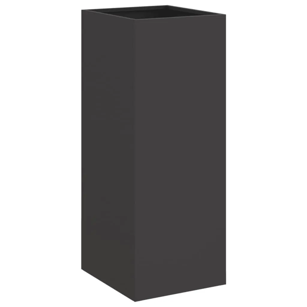 Steel Planter Cold-rolled Black 32 x 29 x 75 cm Outdoor Garden Bed Balcony Flower Box