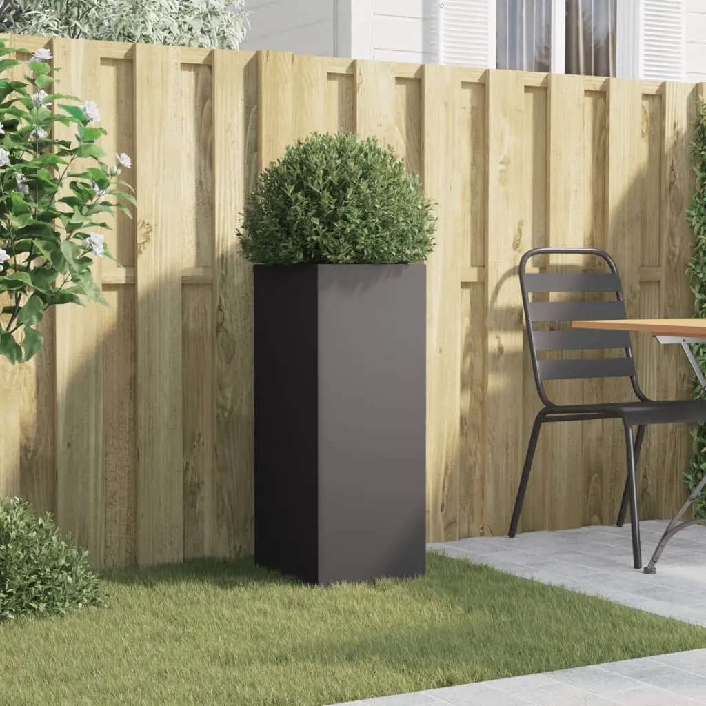 Steel Planter Cold-rolled Black 32 x 29 x 75 cm Outdoor Garden Bed Balcony Flower Box