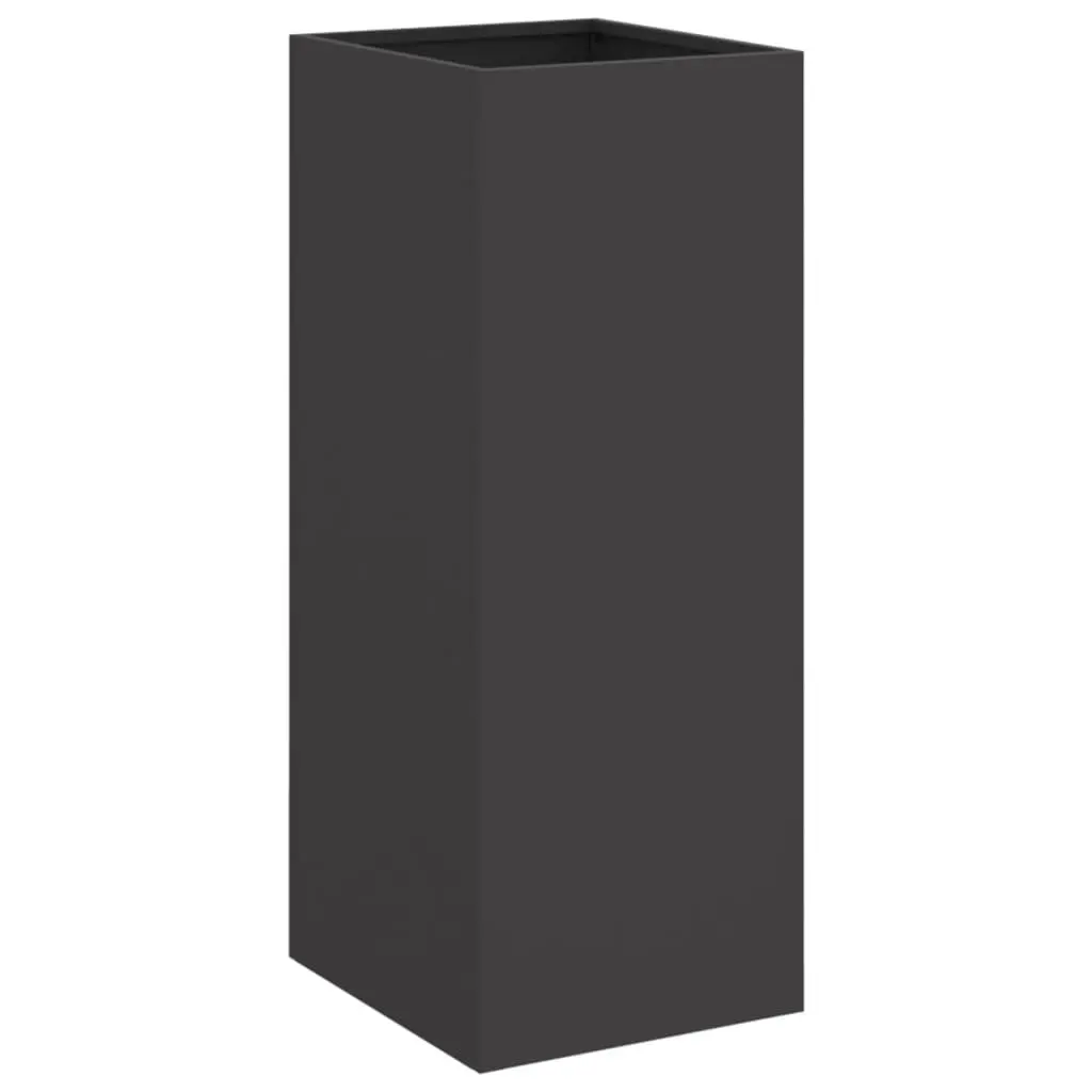 Steel Planter Cold-rolled Black 32 x 29 x 75 cm Outdoor Garden Bed Balcony Flower Box