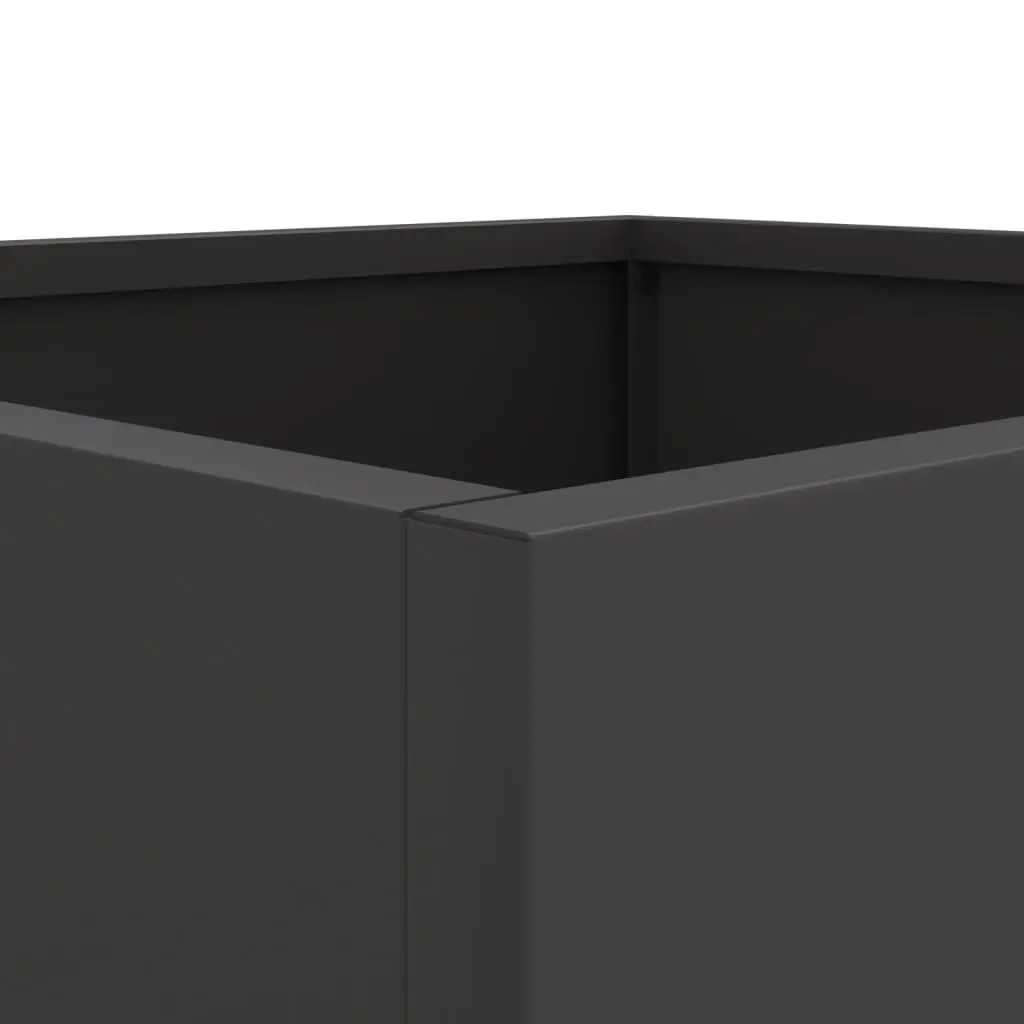 Steel Planter Cold-rolled Black 32 x 29 x 75 cm Outdoor Garden Bed Balcony Flower Box