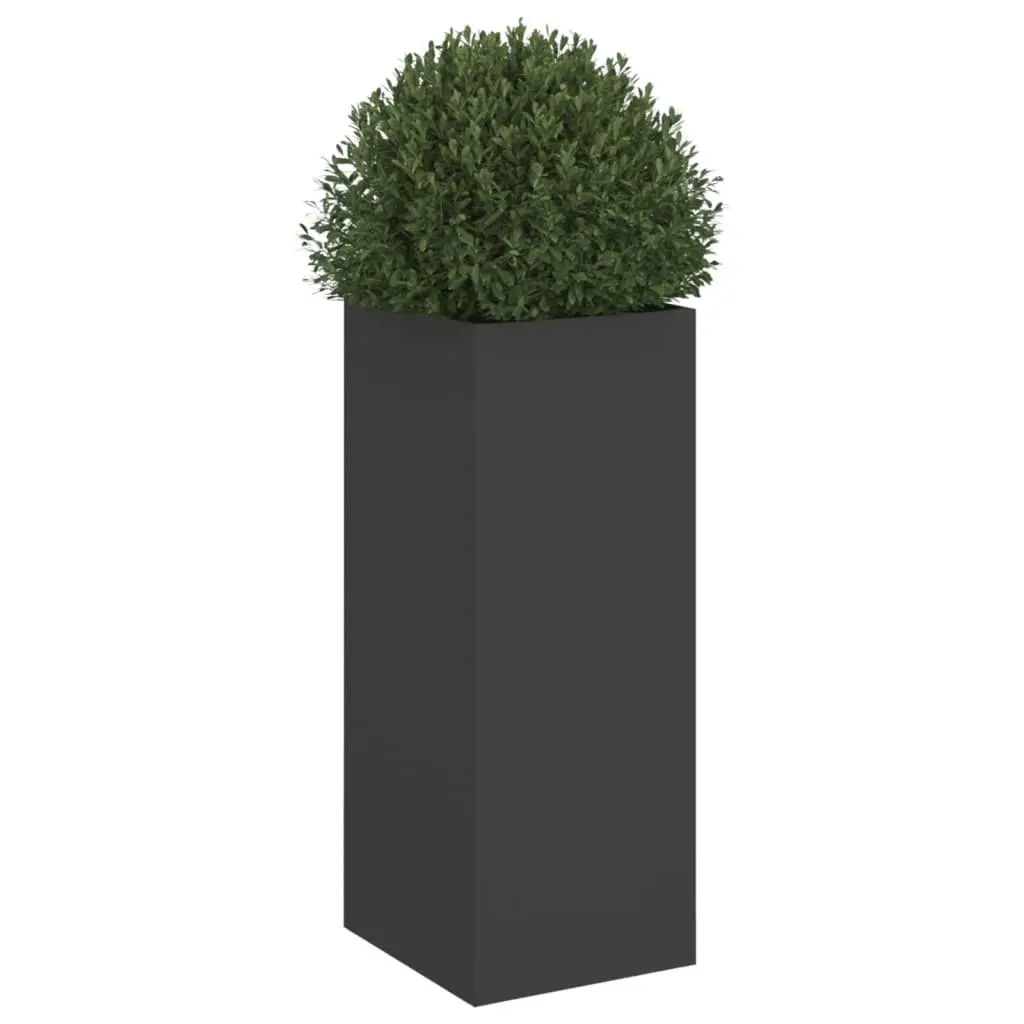 Steel Planter Cold-rolled Black 32 x 29 x 75 cm Outdoor Garden Bed Balcony Flower Box