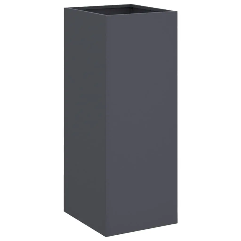 Steel Planter Cold-rolled Steel 32 x 29 x 75 cm Anthracite Garden Flower Box Pots Raised Bed Outdoor Decoration