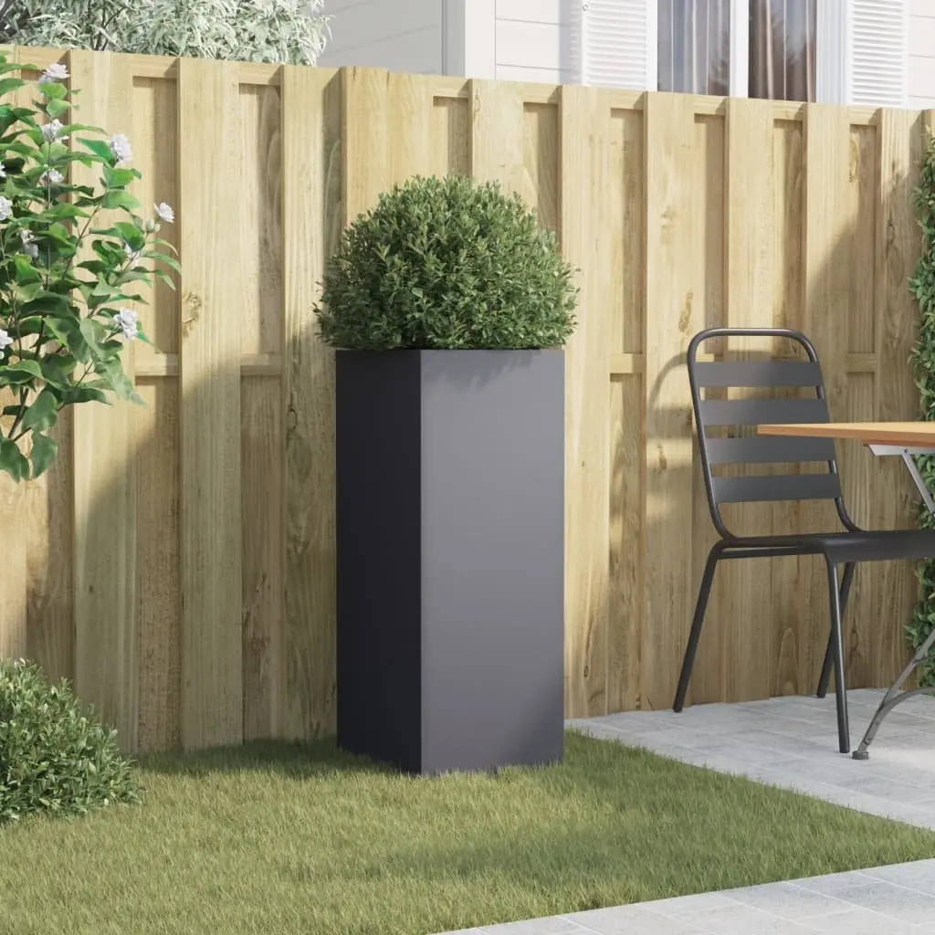 Steel Planter Cold-rolled Steel 32 x 29 x 75 cm Anthracite Garden Flower Box Pots Raised Bed Outdoor Decoration