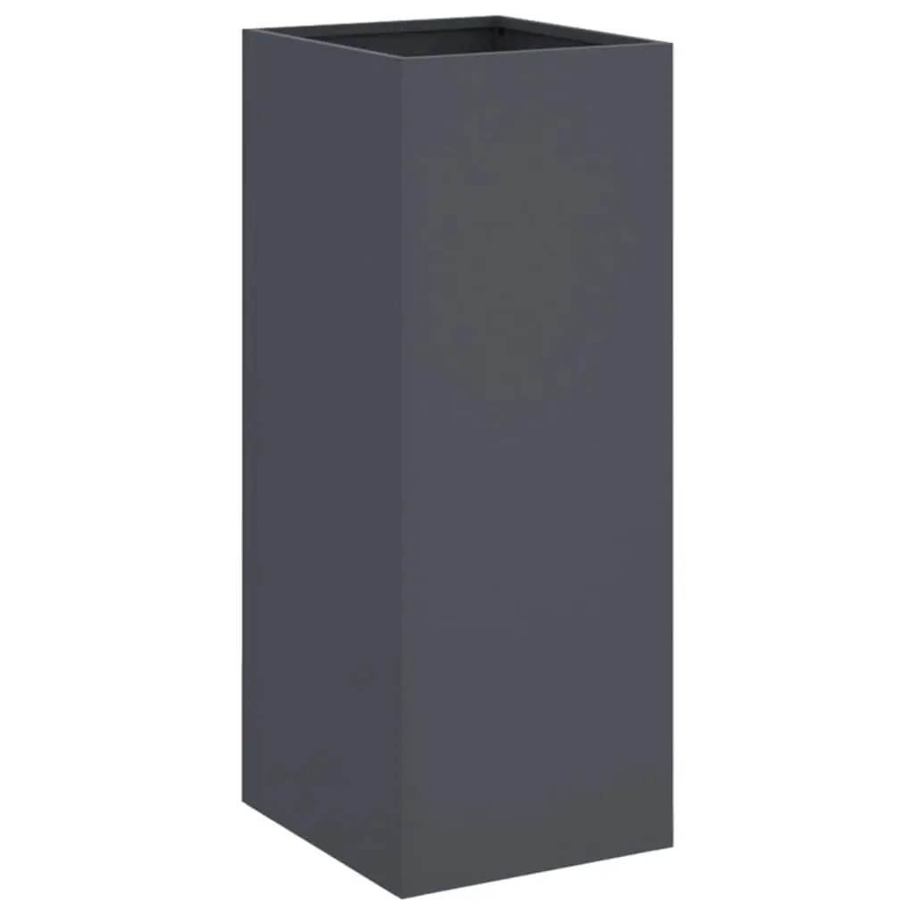 Steel Planter Cold-rolled Steel 32 x 29 x 75 cm Anthracite Garden Flower Box Pots Raised Bed Outdoor Decoration