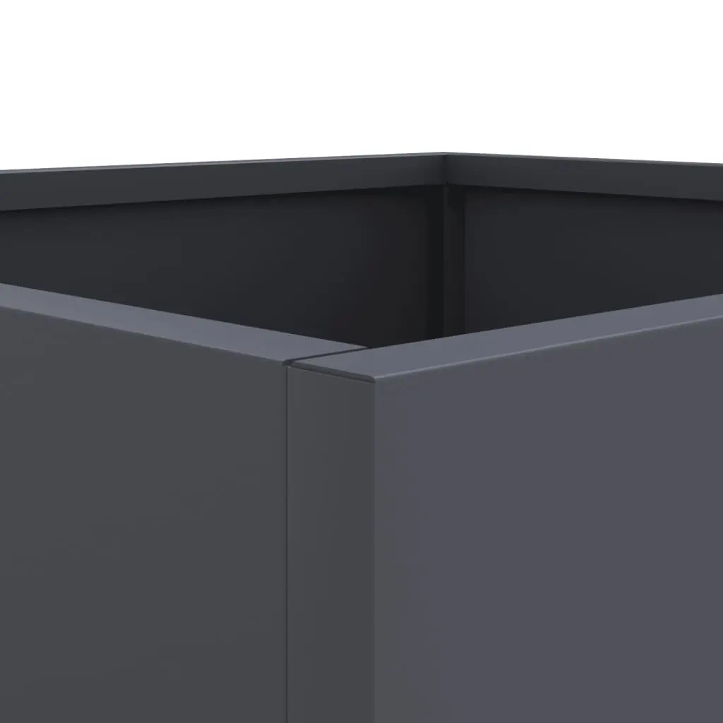Steel Planter Cold-rolled Steel 32 x 29 x 75 cm Anthracite Garden Flower Box Pots Raised Bed Outdoor Decoration