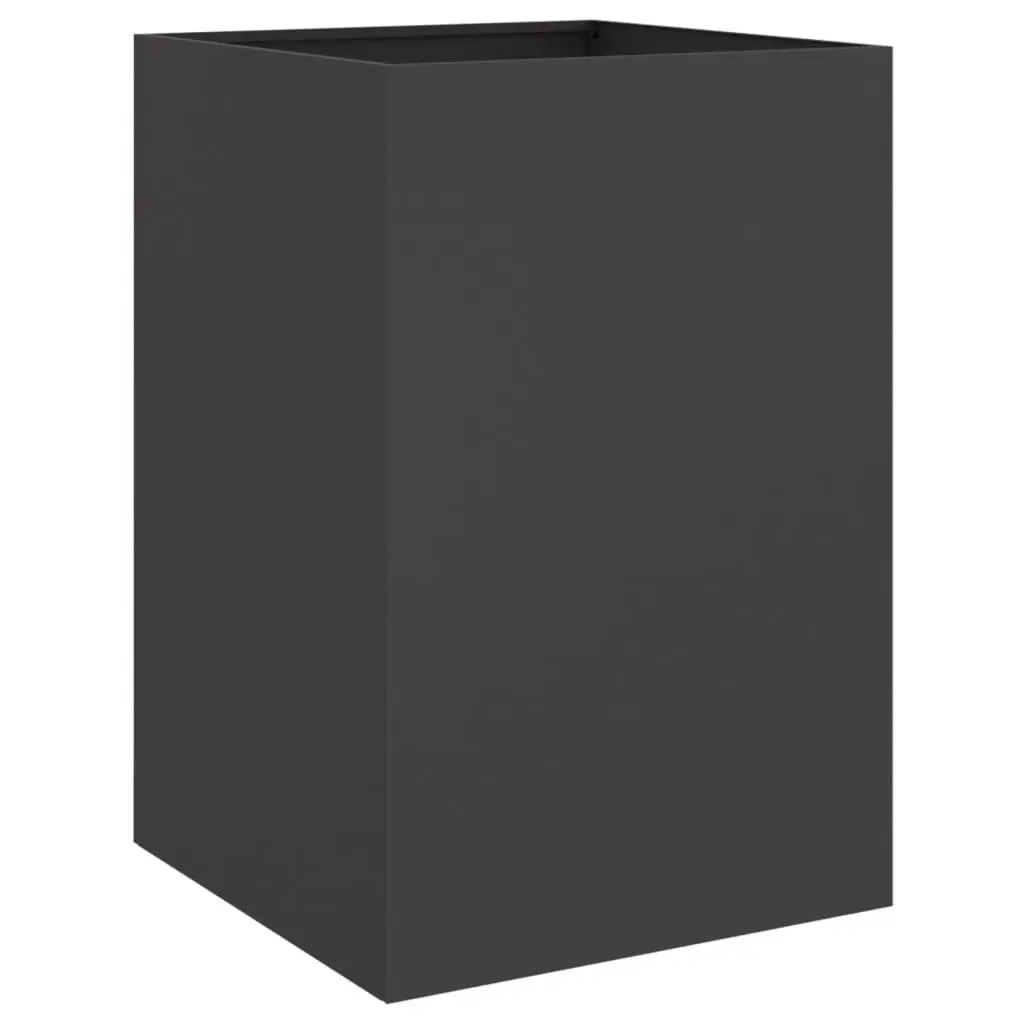 Steel Planter Box Outdoor Garden Raised Bed Flower Container Black 52x48x75cm Durable Frame for Balcony Patio Decor