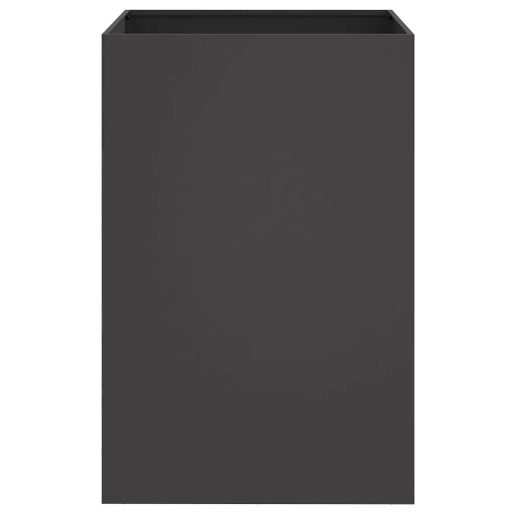 Steel Planter Box Outdoor Garden Raised Bed Flower Container Black 52x48x75cm Durable Frame for Balcony Patio Decor