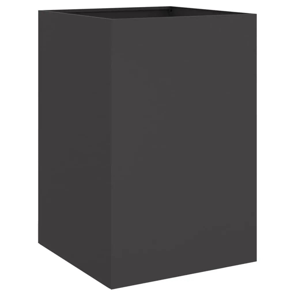 Steel Planter Box Outdoor Garden Raised Bed Flower Container Black 52x48x75cm Durable Frame for Balcony Patio Decor