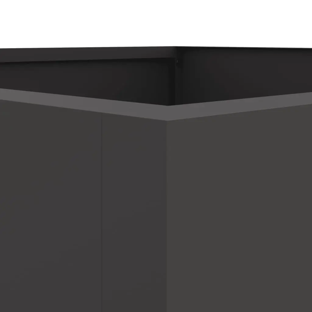 Steel Planter Box Outdoor Garden Raised Bed Flower Container Black 52x48x75cm Durable Frame for Balcony Patio Decor