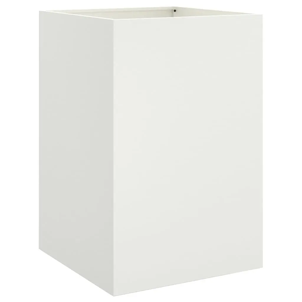 White Steel Planter Raised Flower Bed Garden Decorative Pot Box Outdoor Indoor