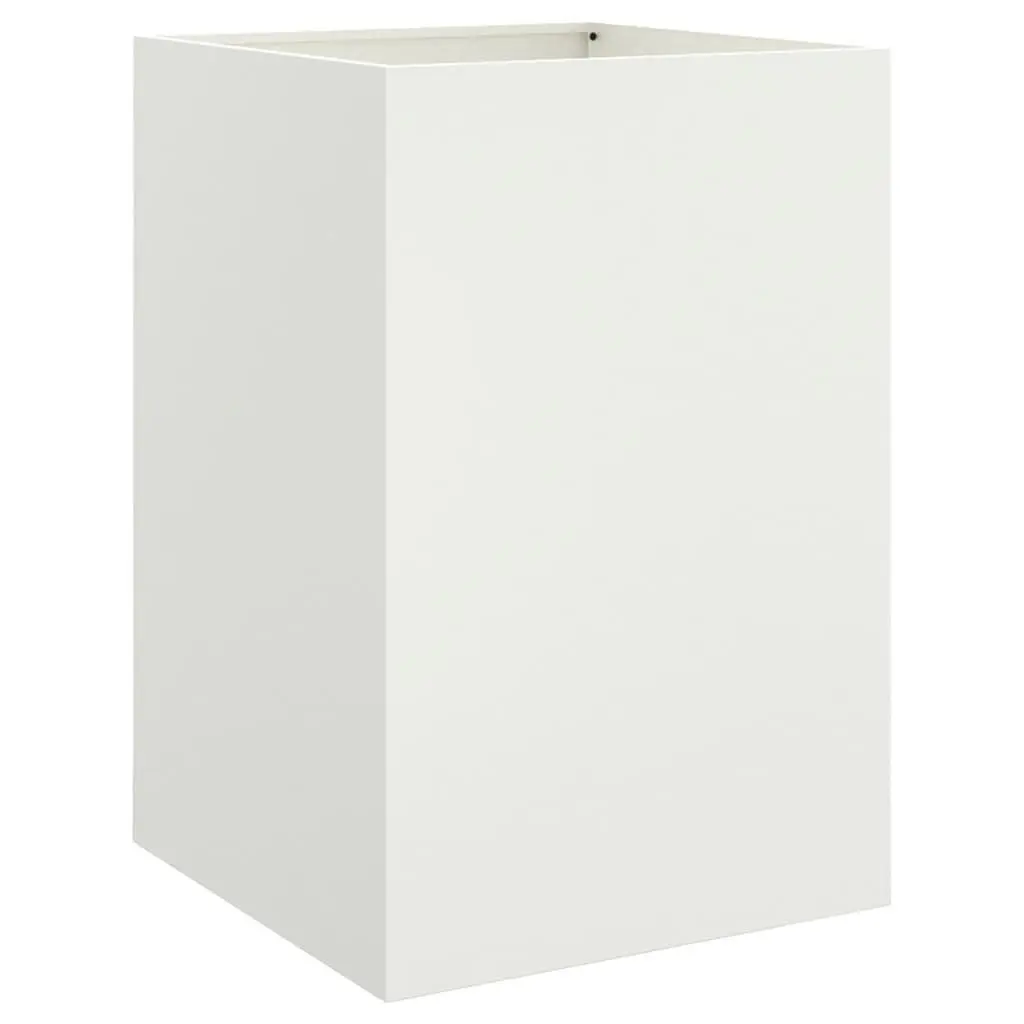 White Steel Planter Raised Flower Bed Garden Decorative Pot Box Outdoor Indoor