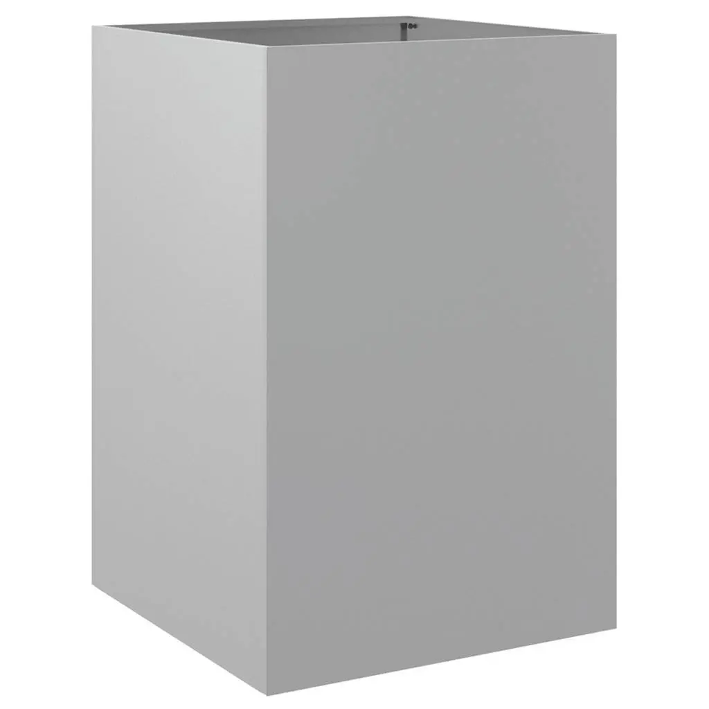 Galvanised Steel Planter Box 52x48x75cm Silver for Outdoor Garden Patio Use