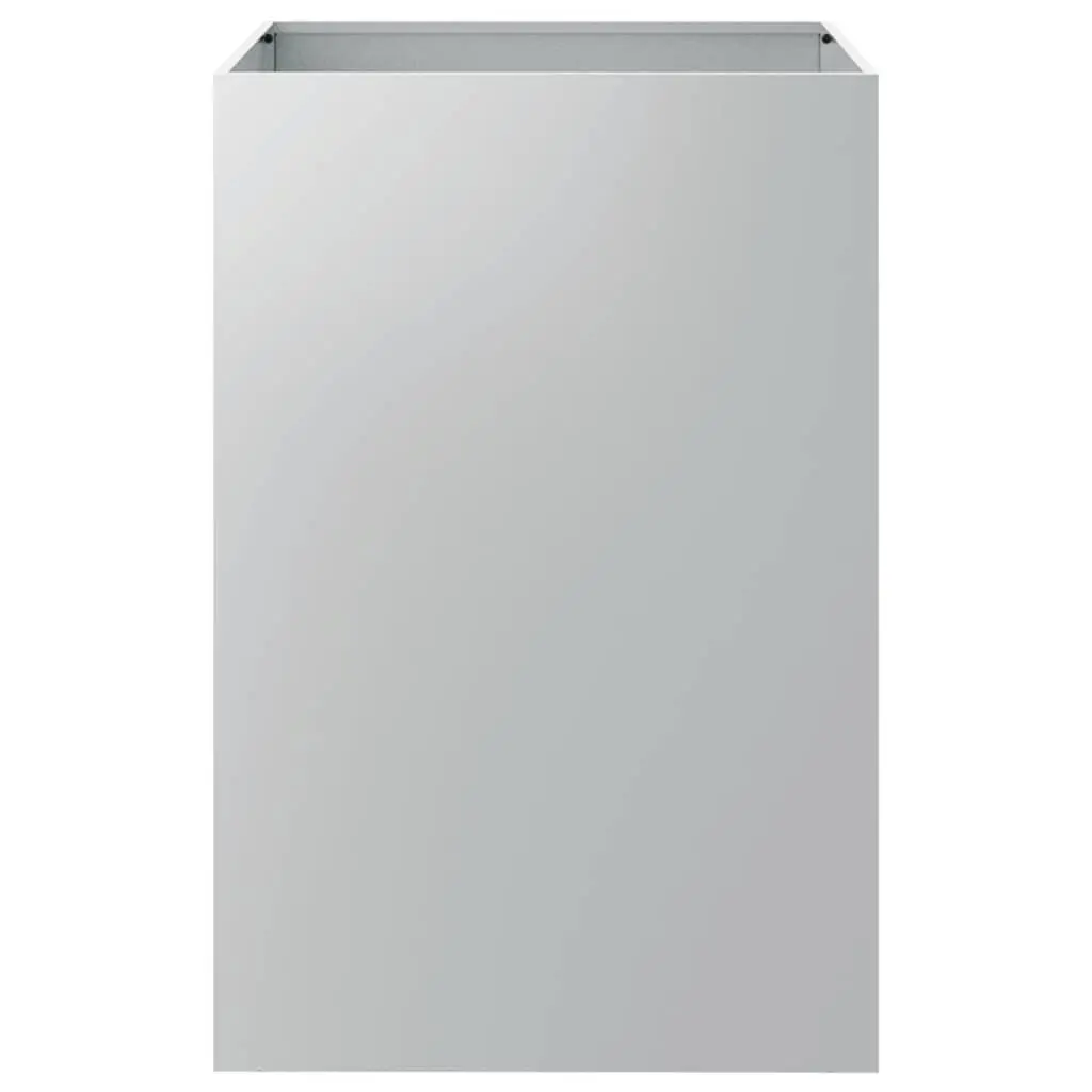 Galvanised Steel Planter Box 52x48x75cm Silver for Outdoor Garden Patio Use