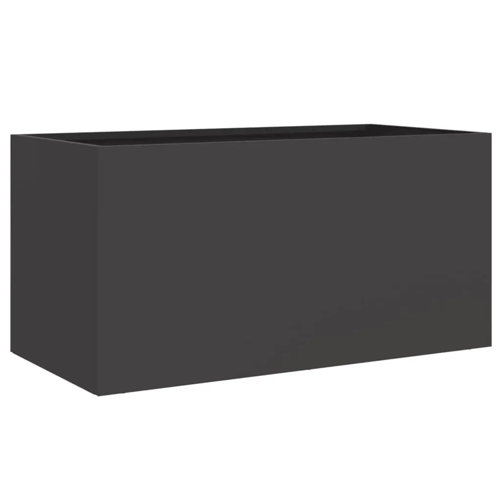 Steel Planter Box Cold Rolled Durable 62x30x29cm Black for Outdoor Garden Patio Balcony Decor