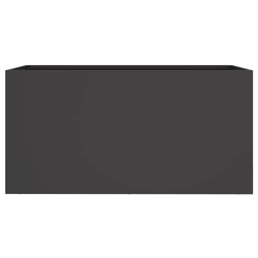 Steel Planter Box Cold Rolled Durable 62x30x29cm Black for Outdoor Garden Patio Balcony Decor