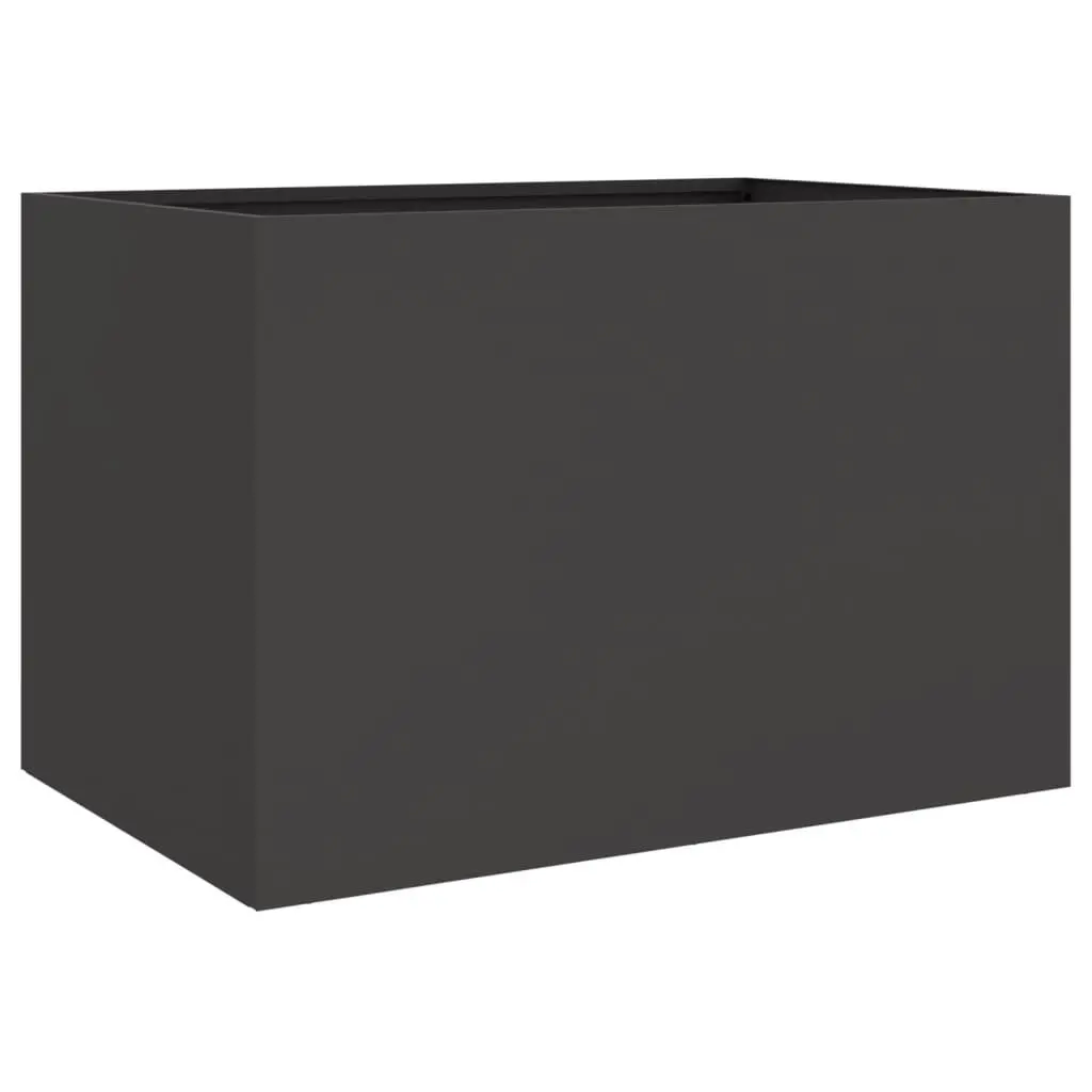 Planter Box Black Cold Rolled Steel 62x40x39cm Sturdy Garden Flower Display Outdoor Patio Decor