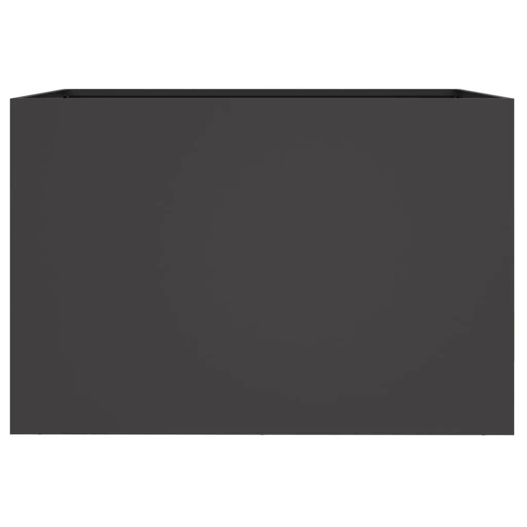 Planter Box Black Cold Rolled Steel 62x40x39cm Sturdy Garden Flower Display Outdoor Patio Decor