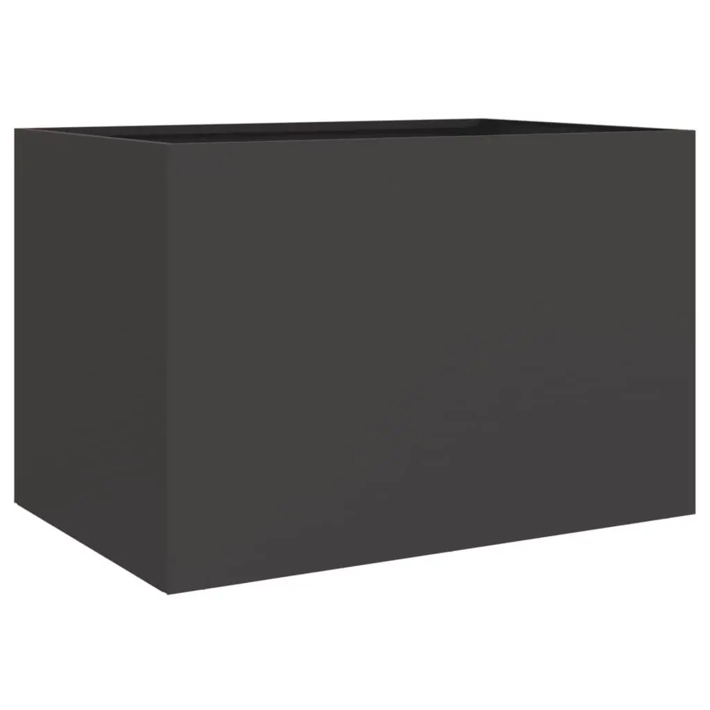 Planter Box Black Cold Rolled Steel 62x40x39cm Sturdy Garden Flower Display Outdoor Patio Decor