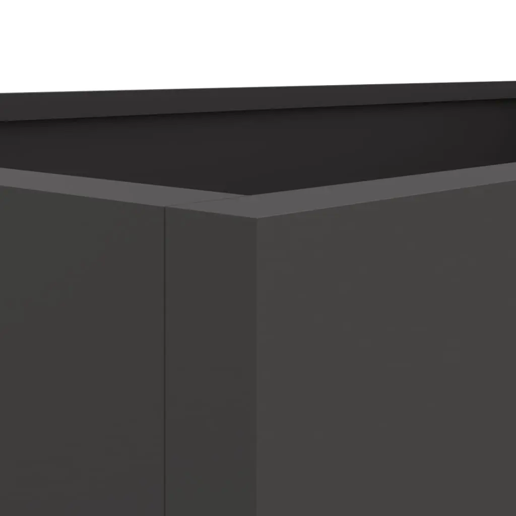 Planter Box Black Cold Rolled Steel 62x40x39cm Sturdy Garden Flower Display Outdoor Patio Decor