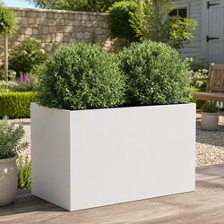 Practical White Planter Box for Your Garden or Patio