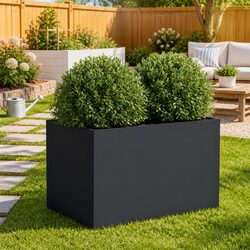 Steel Planter Anthracite 62x40x39 cm Garden Raised Flower Bed Container Box