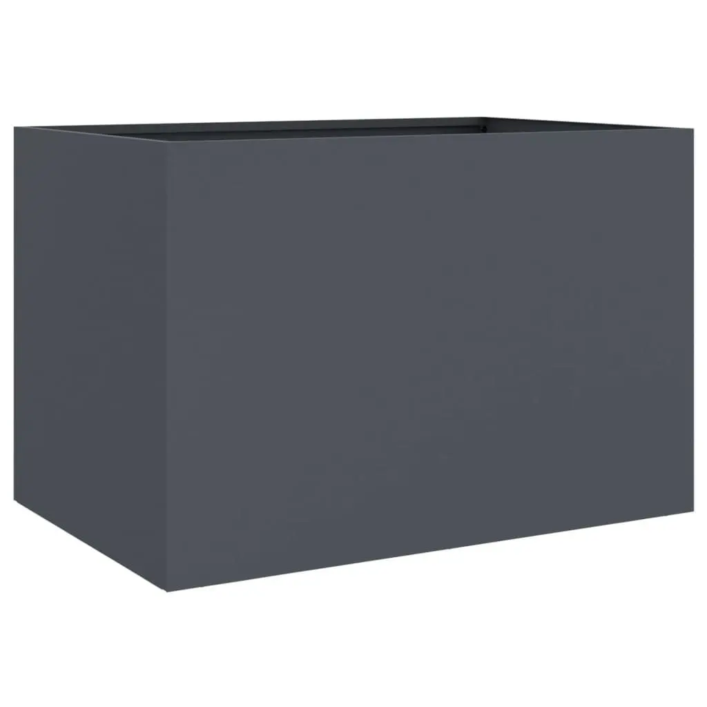 Garden Planter Anthracite 62x40x39 cm Cold Rolled Steel Raised Flower Bed Container Box