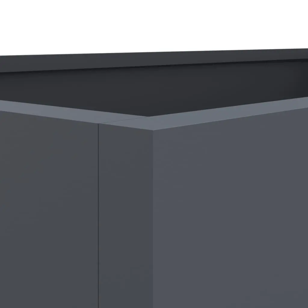 Garden Planter Anthracite 62x40x39 cm Cold Rolled Steel Raised Flower Bed Container Box