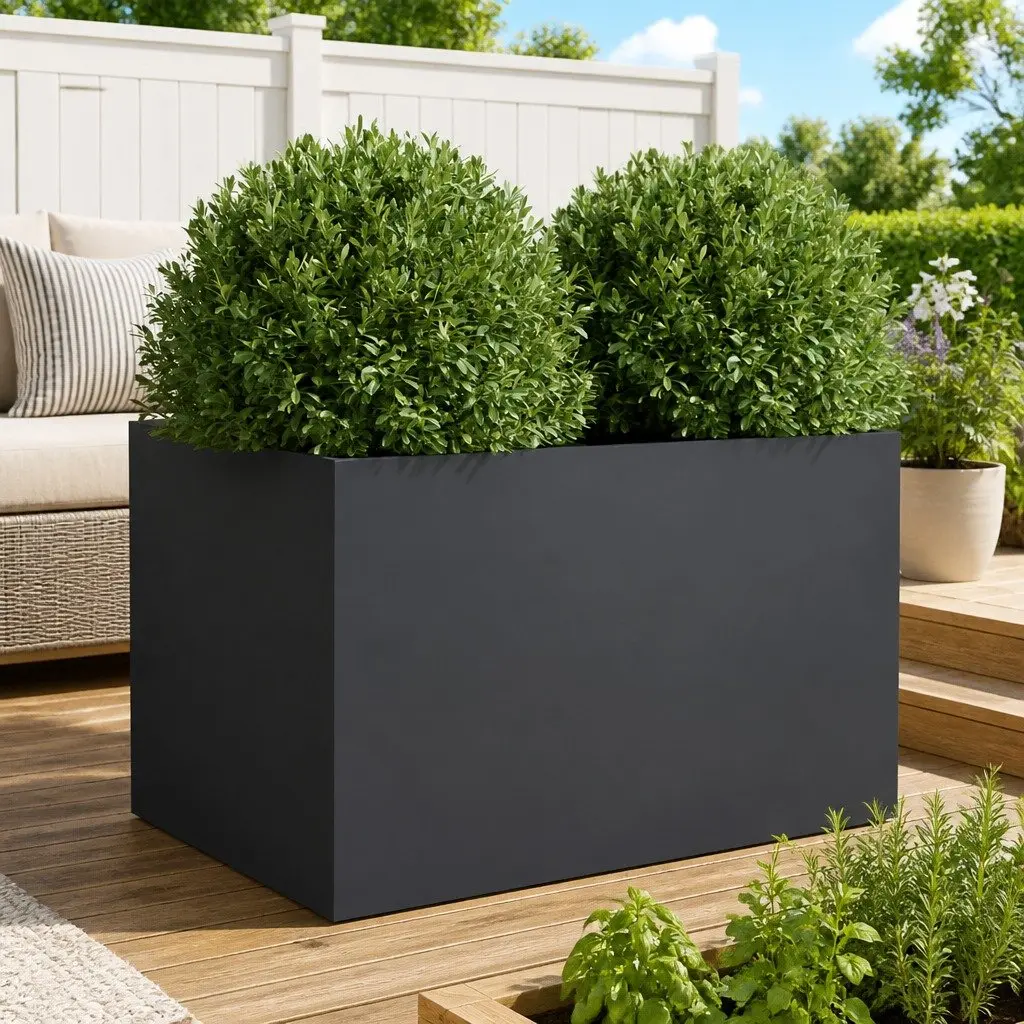 Raised Garden Bed Steel Anthracite Planter Outdoor Decor 62x47x46cm