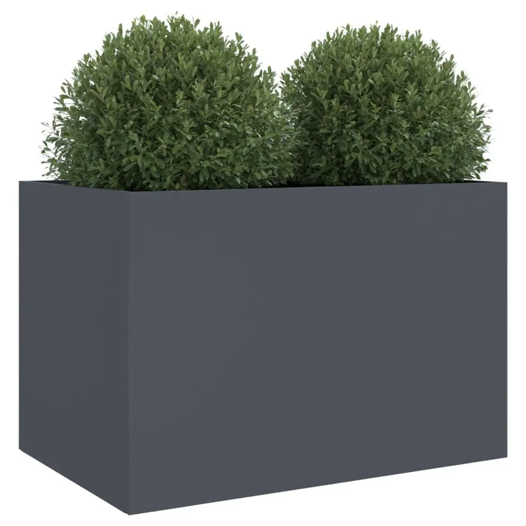 Raised Garden Bed Steel Anthracite Planter Outdoor Decor 62x47x46cm