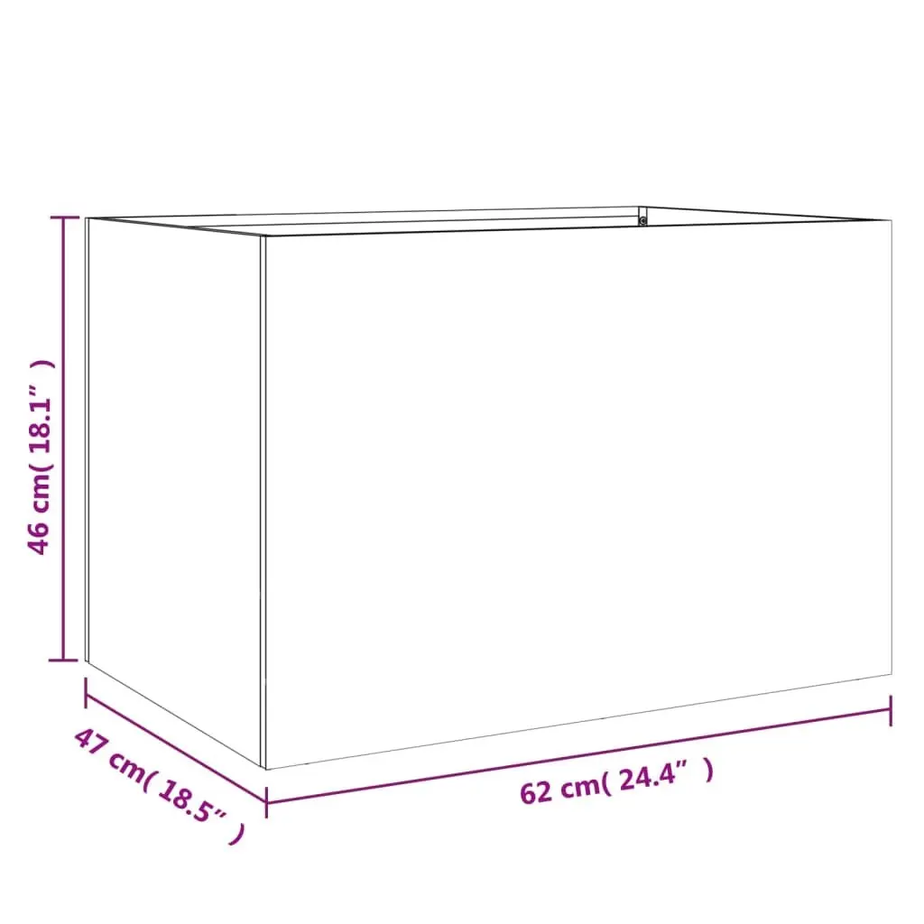 Raised Garden Bed Steel Anthracite Planter Outdoor Decor 62x47x46cm