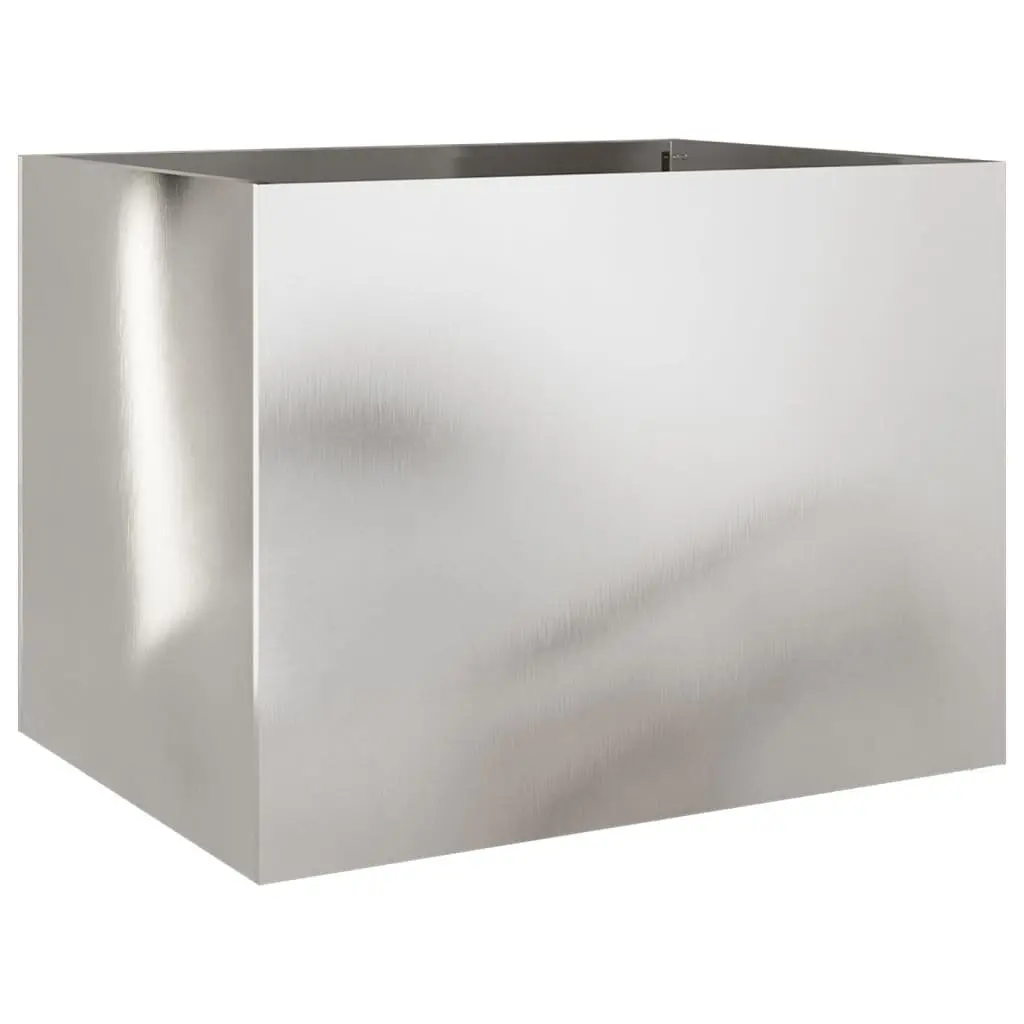 Raised Garden Planter Stainless Steel Large Silver Outdoor