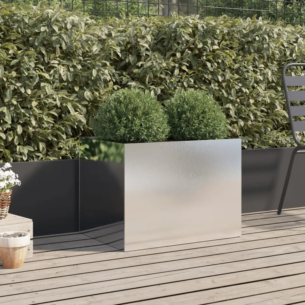 Raised Garden Planter Stainless Steel Large Silver Outdoor