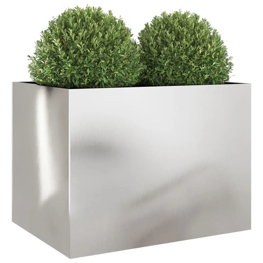 Raised Garden Planter Stainless Steel Large Silver Outdoor