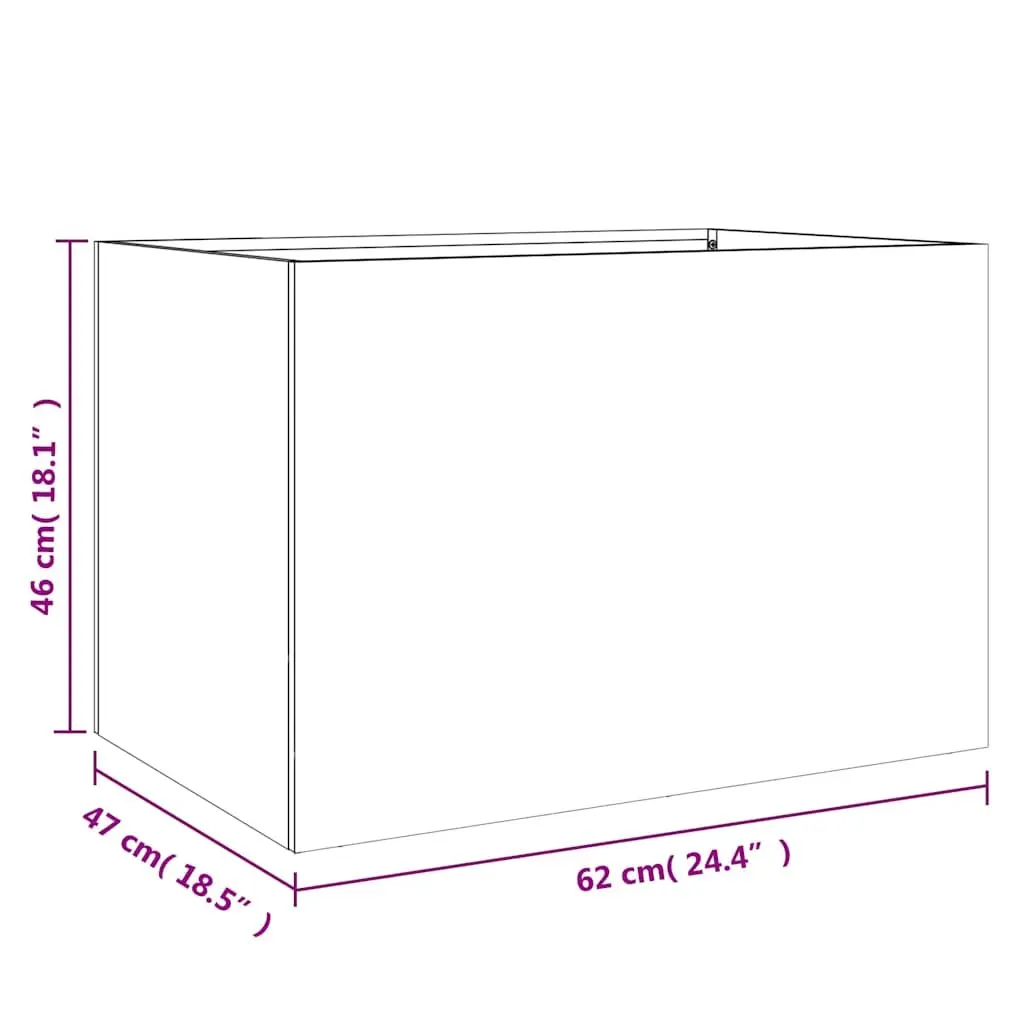 Galvanised Steel Planter Silver 62 x 47 x 46 cm Garden Raised Bed Outdoor Patio Flower Box