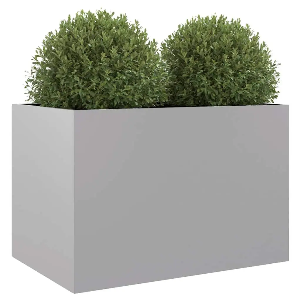 Galvanised Steel Planter Silver 62 x 47 x 46 cm Garden Raised Bed Outdoor Patio Flower Box