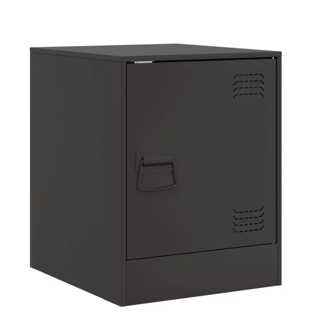 Bedside Cabinets Cold-Rolled Steel 34.5 x 39 x 44 cm Black 2 Pieces