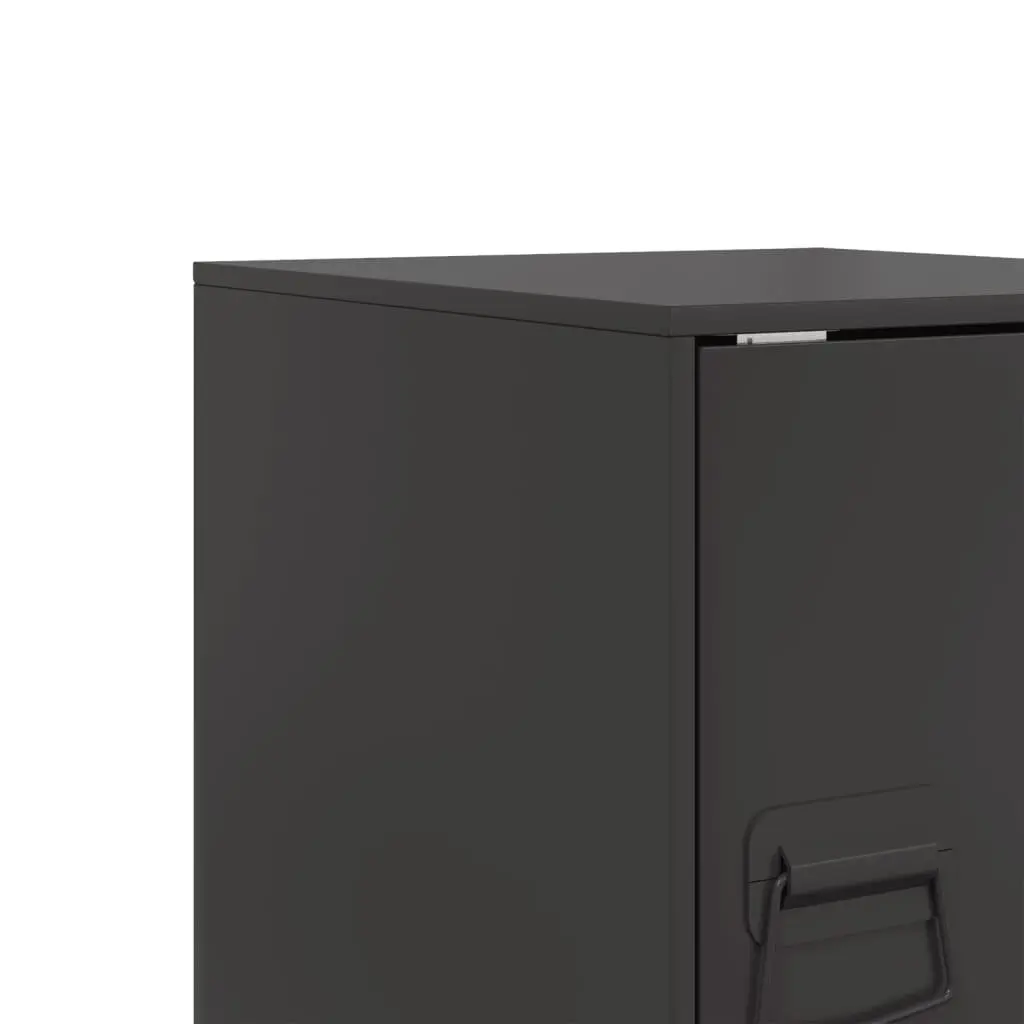 Bedside Cabinets Cold-Rolled Steel 34.5 x 39 x 44 cm Black 2 Pieces