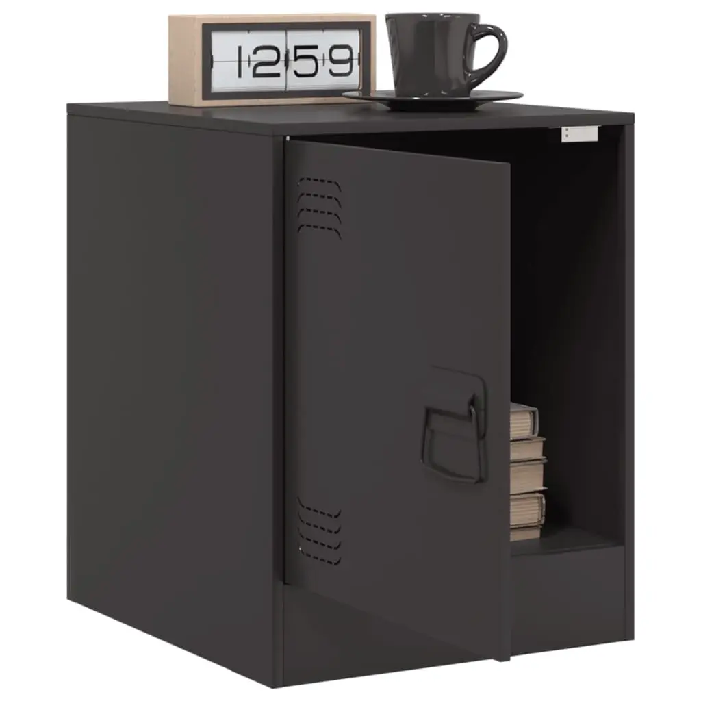 Bedside Cabinets Cold-Rolled Steel 34.5 x 39 x 44 cm Black 2 Pieces